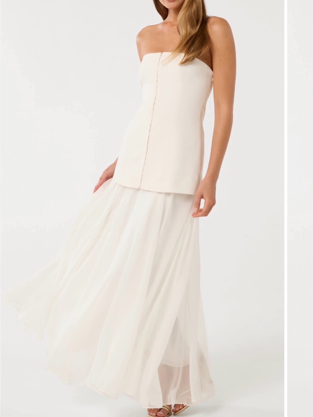 Strapless Cream Maxi Skirt